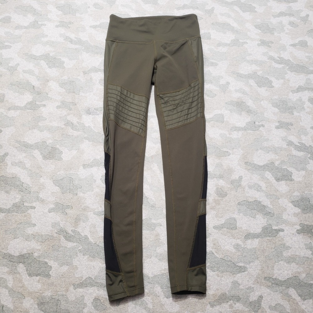 Athleta Leggings Womens XS Green Pull On Gym Fitness Yoga Full Length